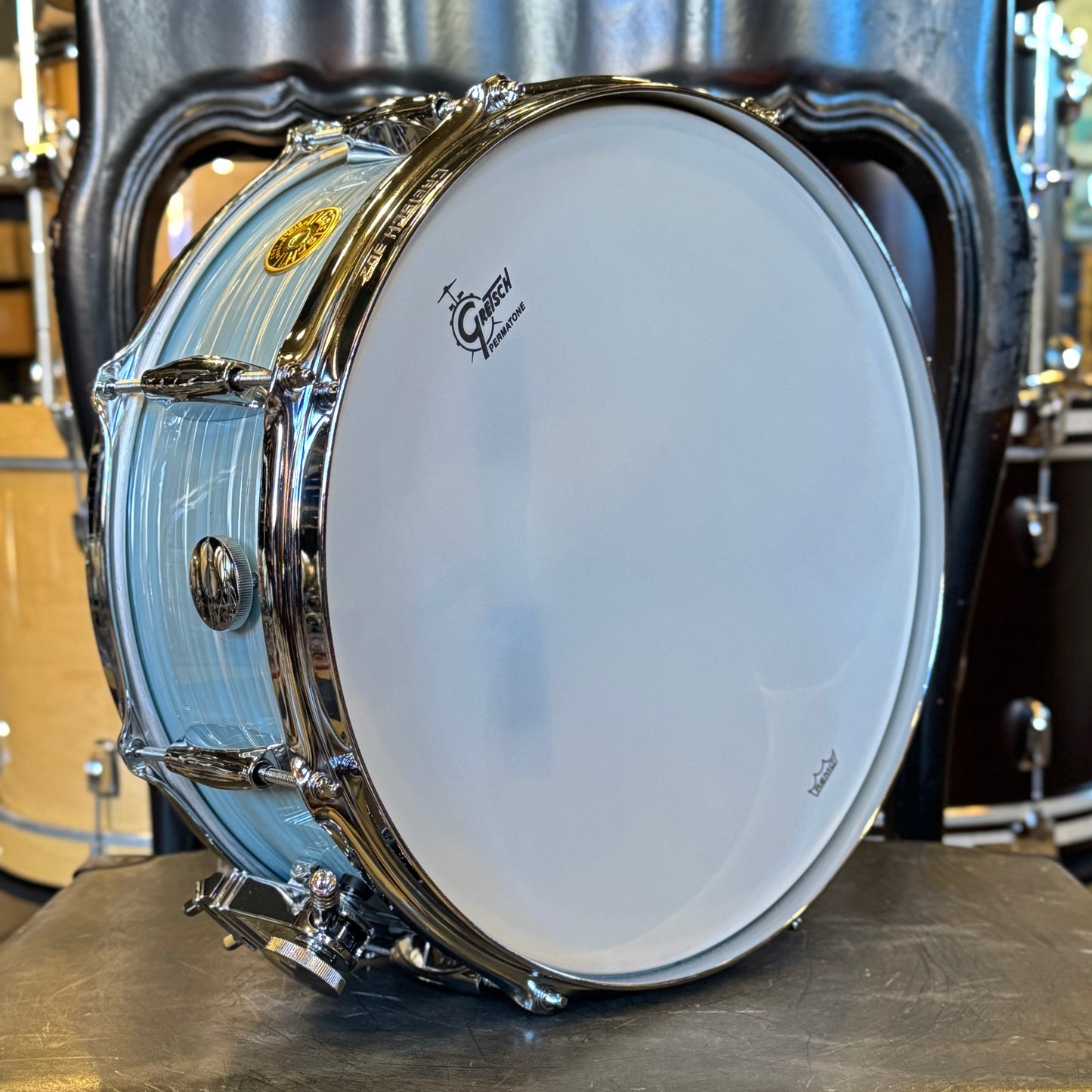 NEW Gretsch 5.5x14 Broadkaster in Vintage White Oyster w/ Micro Sensitive Throw-Off & Tone Control