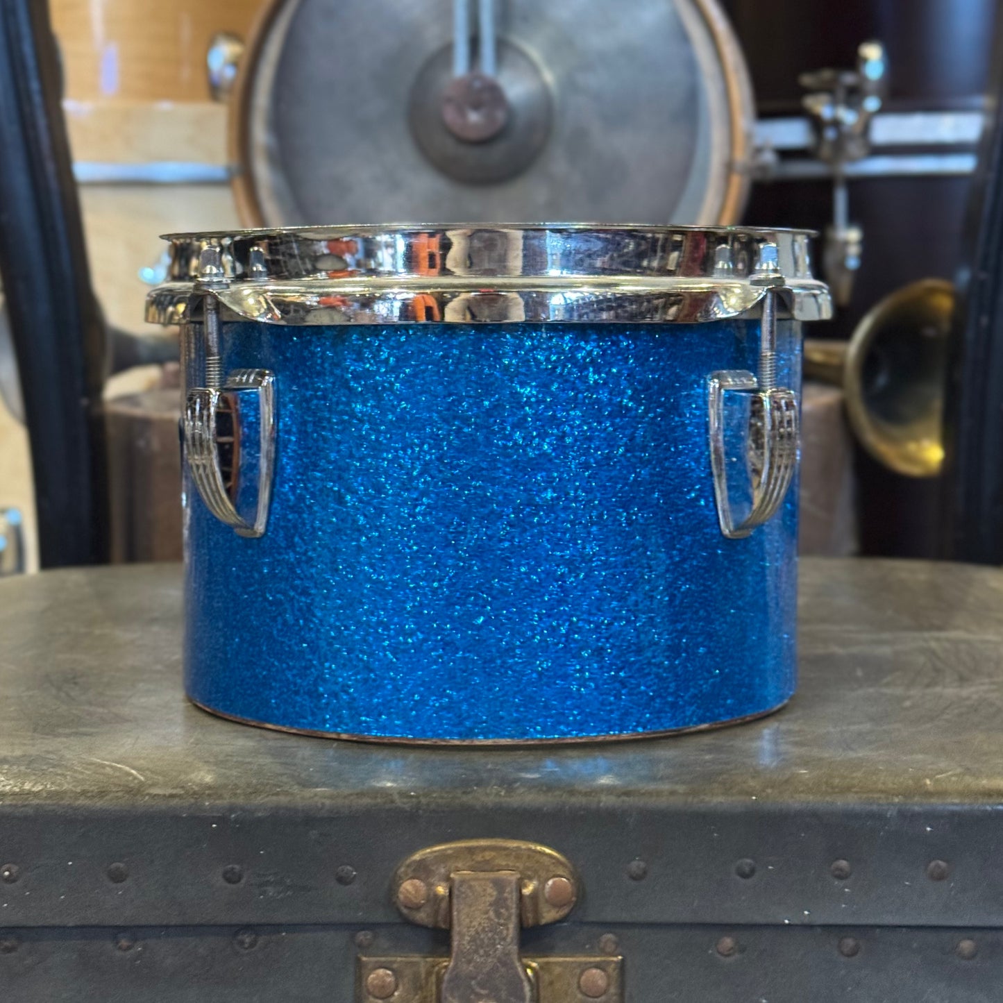 VINTAGE 1970's Ludwig 5.5x8 Concert Tom in Blue Sparkle