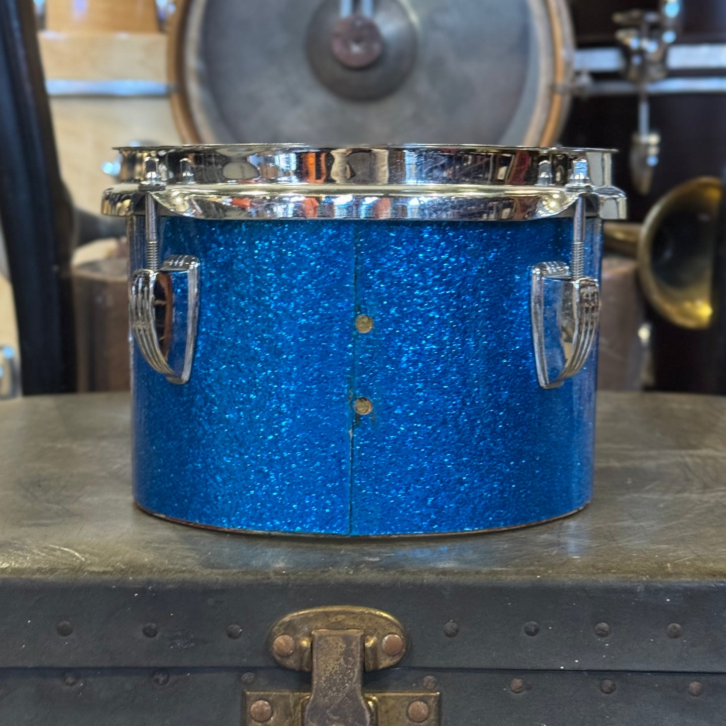 VINTAGE 1970's Ludwig 5.5x8 Concert Tom in Blue Sparkle