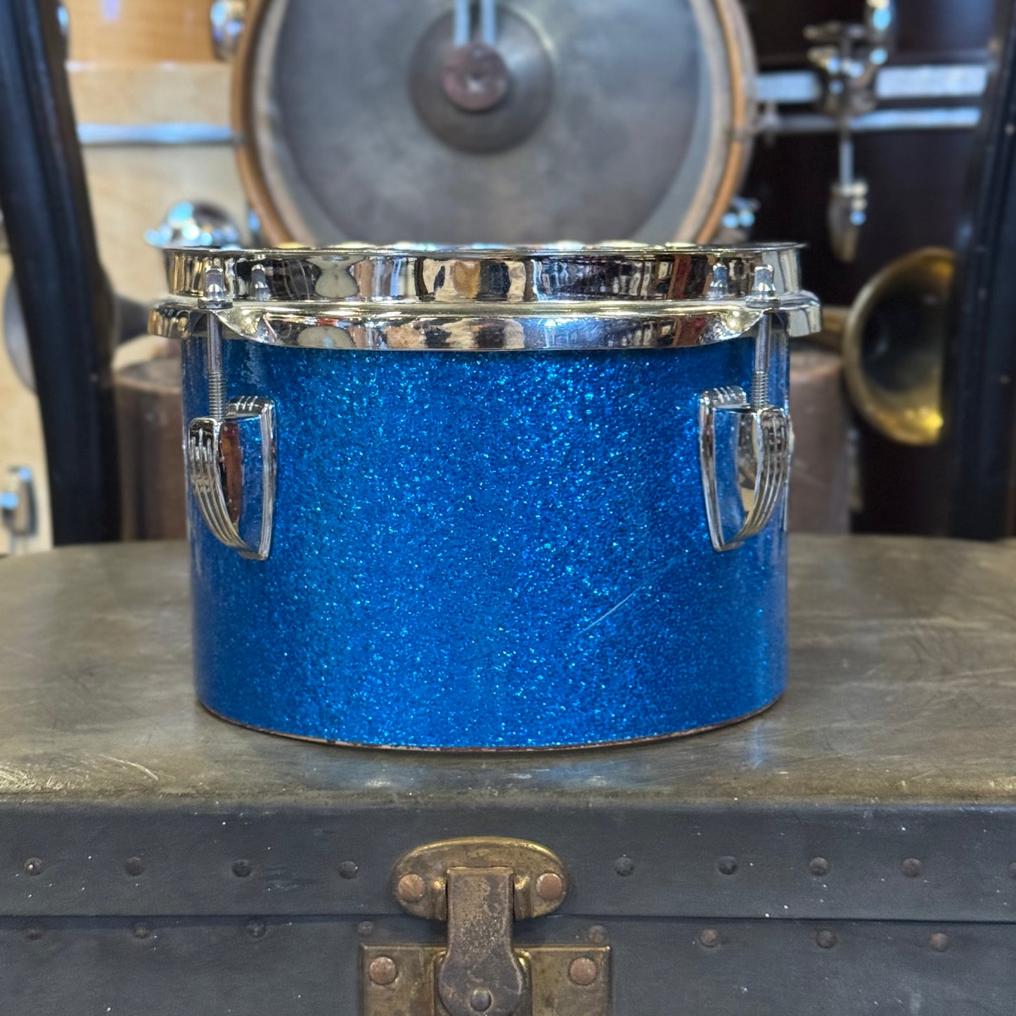 VINTAGE 1970's Ludwig 5.5x8 Concert Tom in Blue Sparkle
