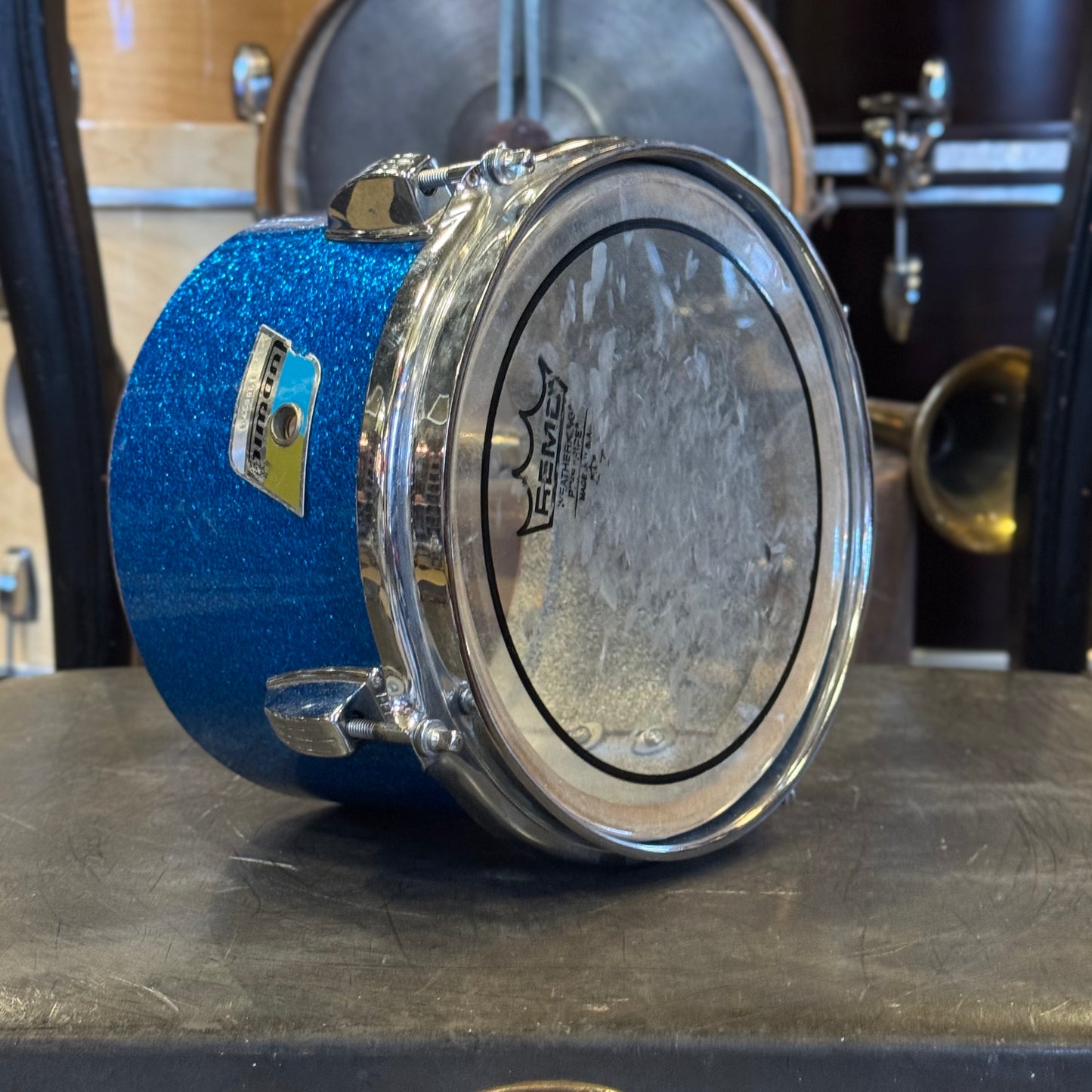 VINTAGE 1970's Ludwig 5.5x8 Concert Tom in Blue Sparkle