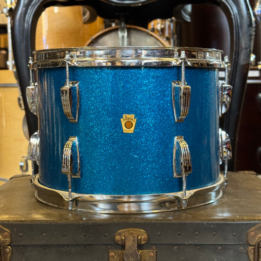 VINTAGE 1960's Ludwig 9x13 Keystone Badge Tom in Blue Sparkle