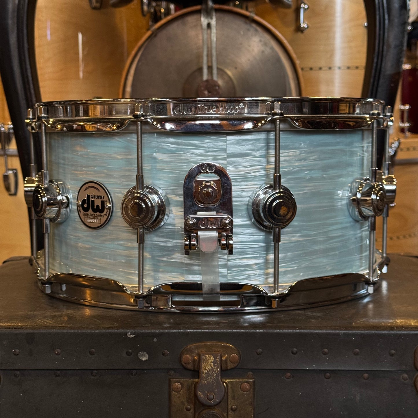 USED DW 6.5x14 Collectors Birch Snare Drum in Pale Blue Oyster