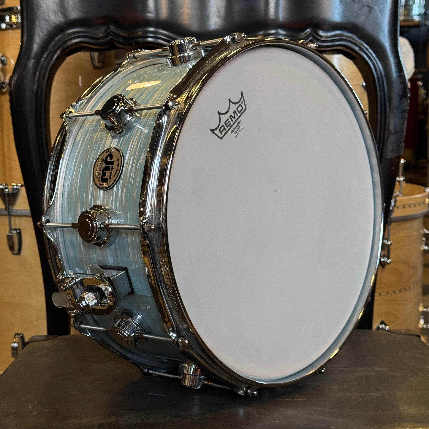 USED DW 6.5x14 Collectors Birch Snare Drum in Pale Blue Oyster