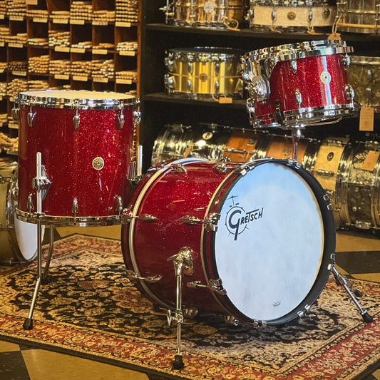 NEW Gretsch USA Custom in Red Glass Glitter - 14x18, 8x12, 14x14