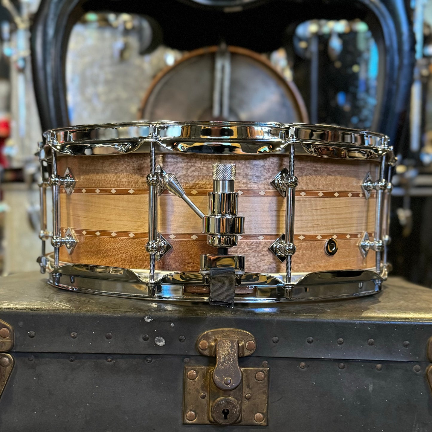 NEW Craviotto 5.5x14 Private Reserve Stacked Sycamore/Maple/Sycamore in Natural Oil with Double Cherry Inlays and 45 Degree Edges