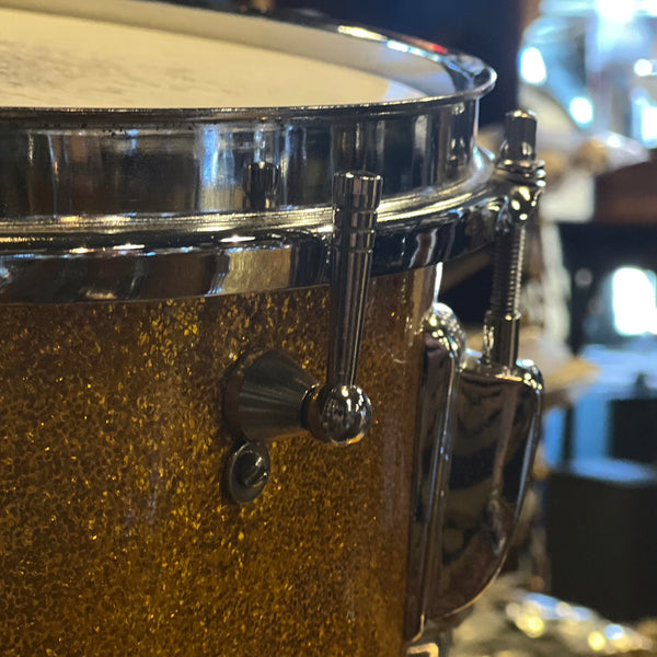 VINTAGE 1960's Ludwig Super Classic Outfit in Gold Sparkle w/ Jazzfest - 14x22, 9x13, 16x16, 5.5x14