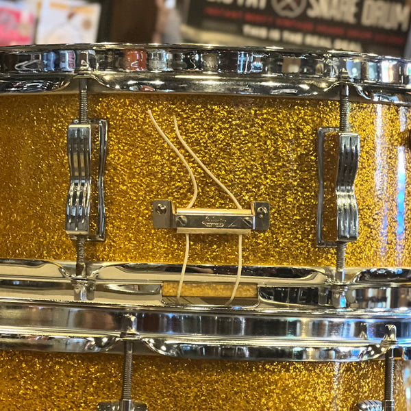 VINTAGE 1960's Ludwig Super Classic Outfit in Gold Sparkle w/ Jazzfest - 14x22, 9x13, 16x16, 5.5x14