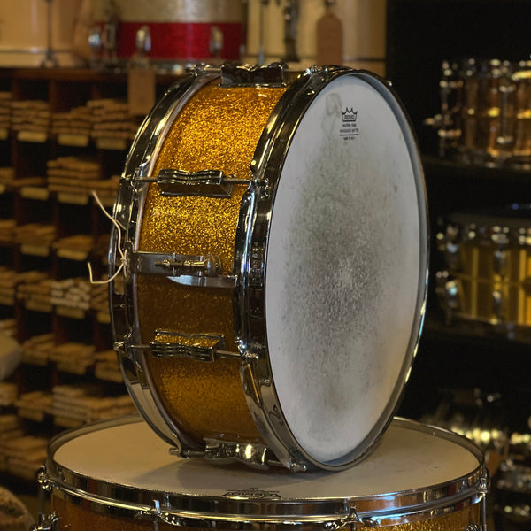 VINTAGE 1960's Ludwig Super Classic Outfit in Gold Sparkle w/ Jazzfest - 14x22, 9x13, 16x16, 5.5x14