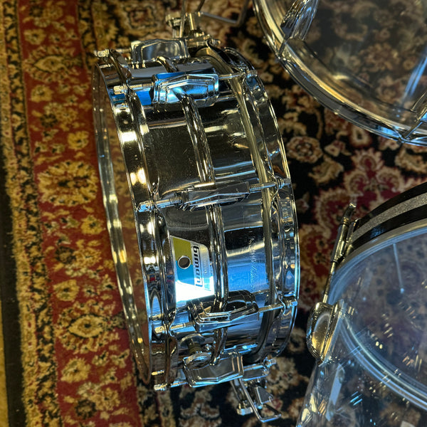 VINTAGE 1976 Ludwig Matching Serial Clear Vistalite Big Beat Outfit w/ Matching Serial Super Sensitive - 14x22, 8x12, 9x13, 16x16 + 5x14