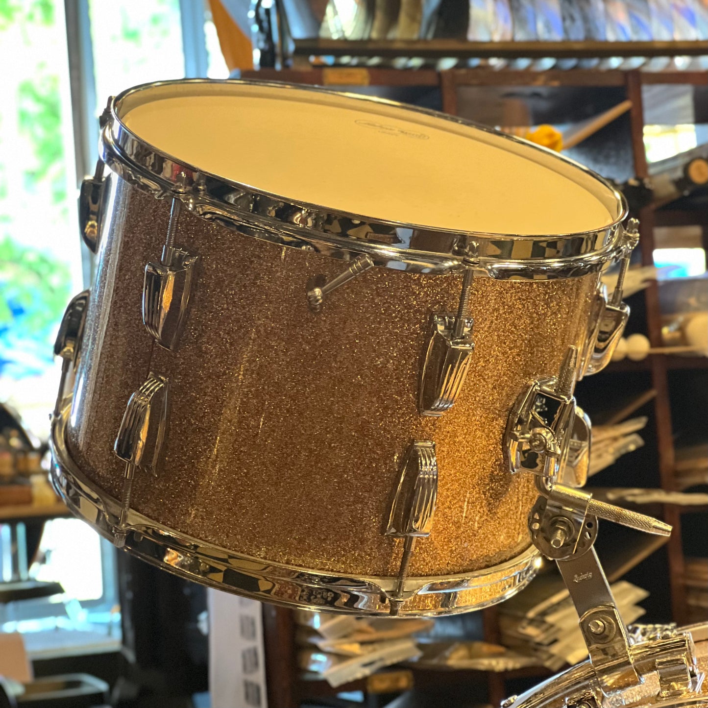 VINTAGE 1964 Ludwig Super Classic Outfit in Champagne Sparkle w/ Matching LM400 Supraphonic and Bags - 14x22, 9x13, 16x16, 5x14