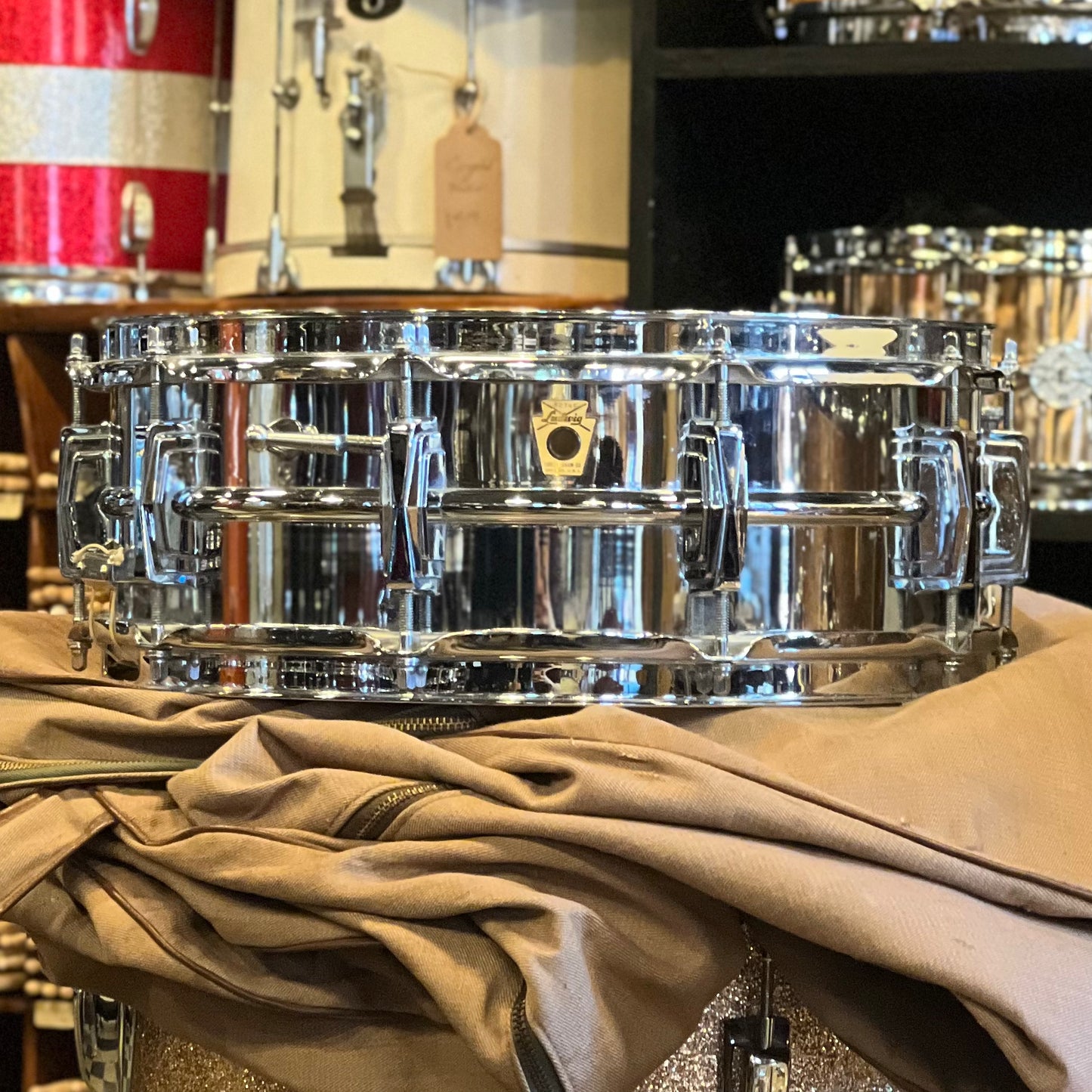 VINTAGE 1964 Ludwig Super Classic Outfit in Champagne Sparkle w/ Matching LM400 Supraphonic and Bags - 14x22, 9x13, 16x16, 5x14