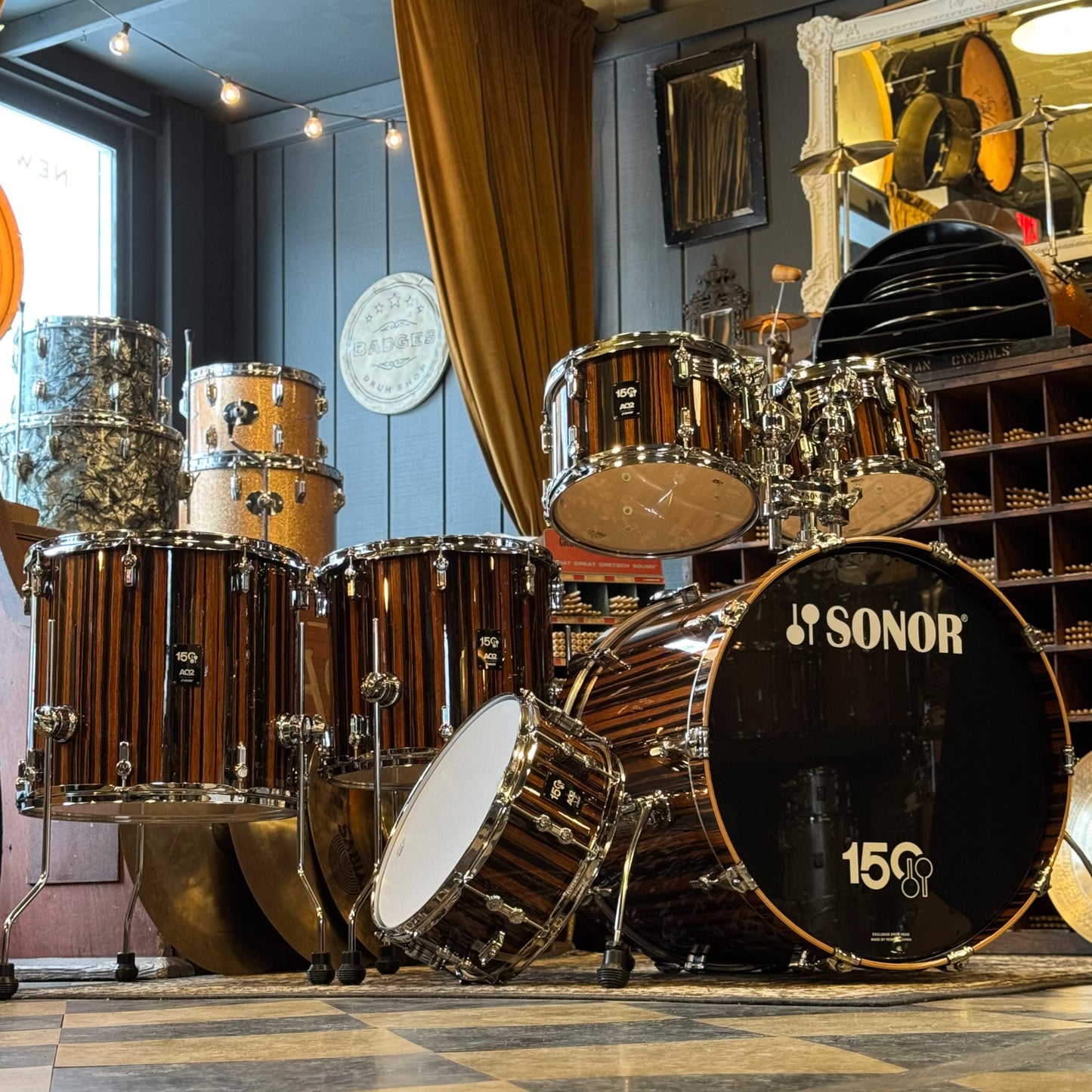 NEW Sonor 150th Anniversary AQ2 Limited Edition Drum Set - 17.5x22, 7x10, 8x12, 13x14, 15x16, 6x14