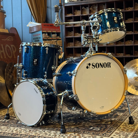NEW Sonor AQX Jungle Drum Set in Blue Ocean Sparkle - 15x16, 7x10, 12x13, 6x13