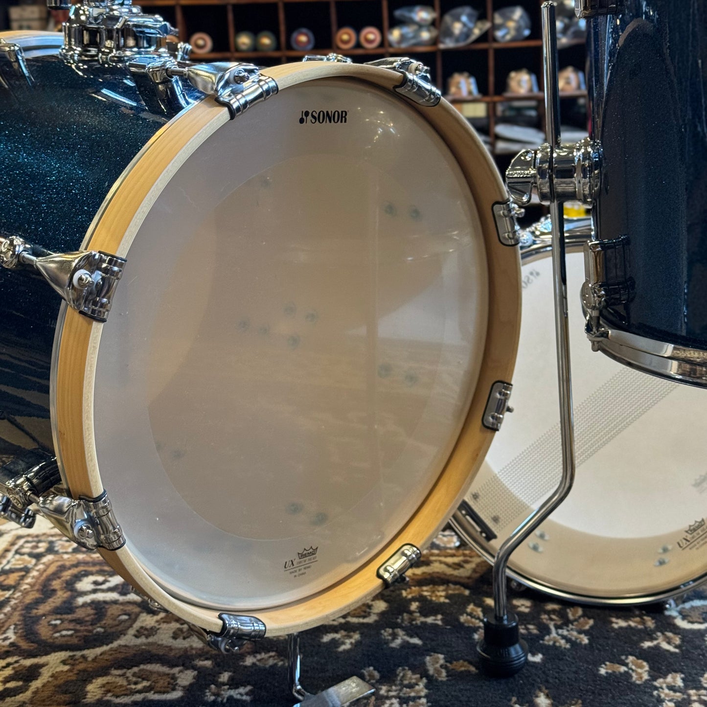 NEW Sonor AQX Jungle Drum Set in Blue Ocean Sparkle - 15x16, 7x10, 12x13, 6x13