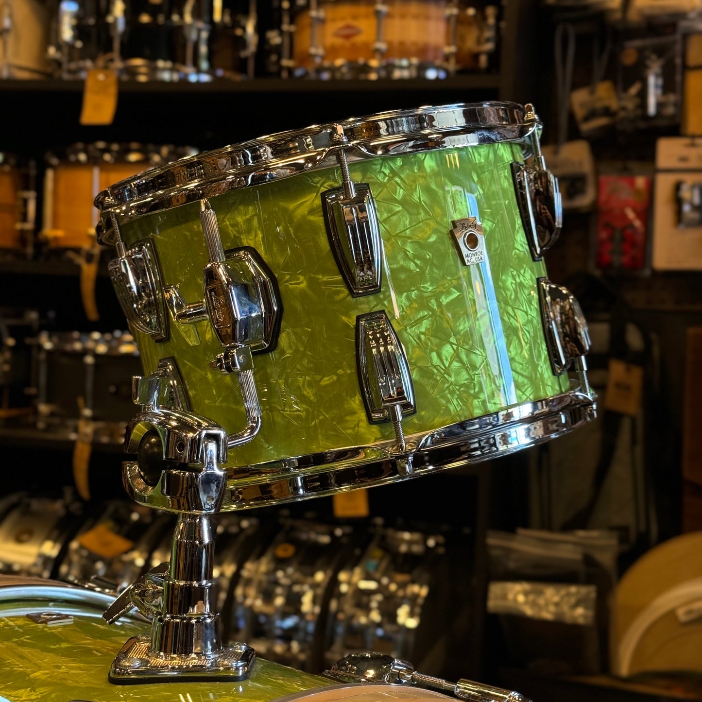USED Ludwig Classic Maple Downbeat Outfit in Exclusive Emerald Pearl - 14x20, 8x12, 14x14