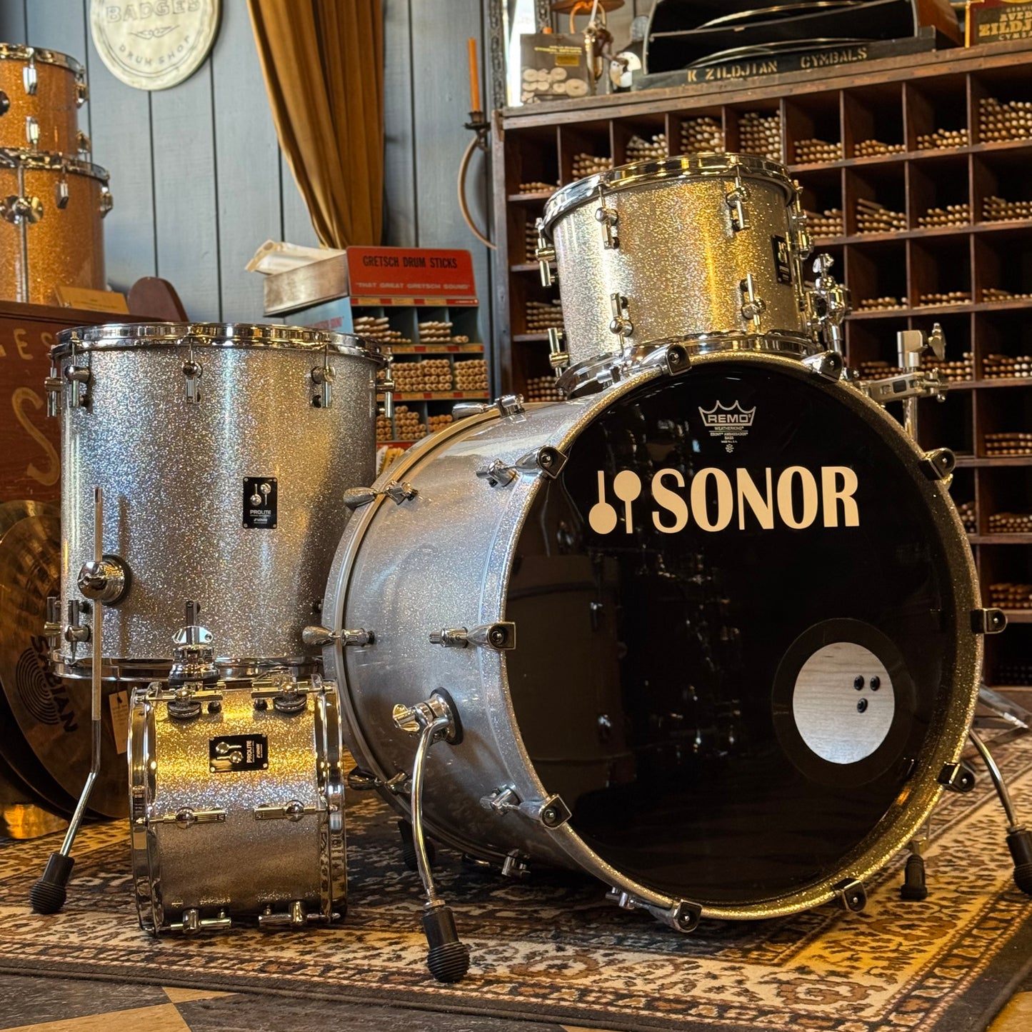 USED Sonor Prolite in Silver Sparkle - 18x22, 8x10, 9x12, 16x16