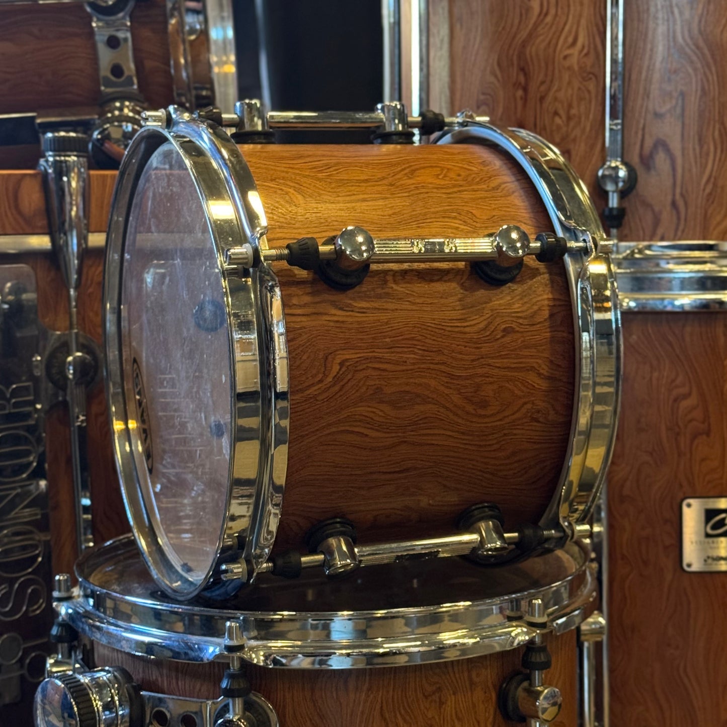 USED 1990's Sonor Designer Series Birch Drum Set in African Bubinga Veneer - 16x22, 8x10, 9x12, 10x13, 16x16, 16x18