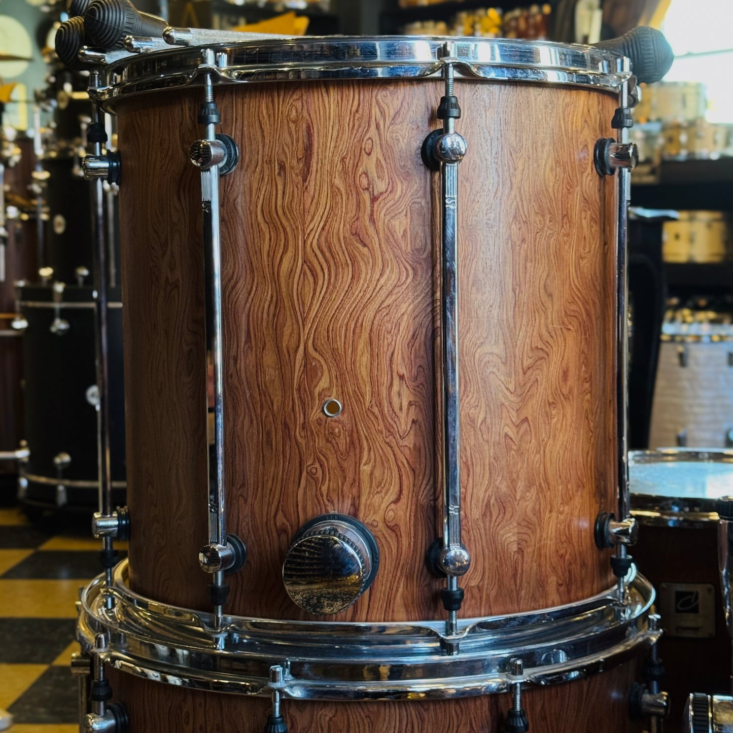 USED 1990's Sonor Designer Series Birch Drum Set in African Bubinga Veneer - 16x22, 8x10, 9x12, 10x13, 16x16, 16x18