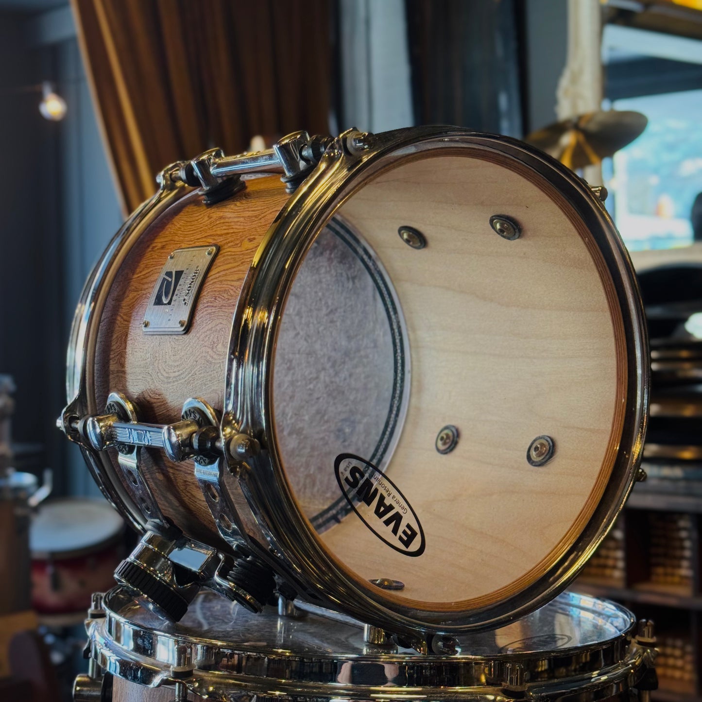 USED 1990's Sonor Designer Series Birch Drum Set in African Bubinga Veneer - 16x22, 8x10, 9x12, 10x13, 16x16, 16x18