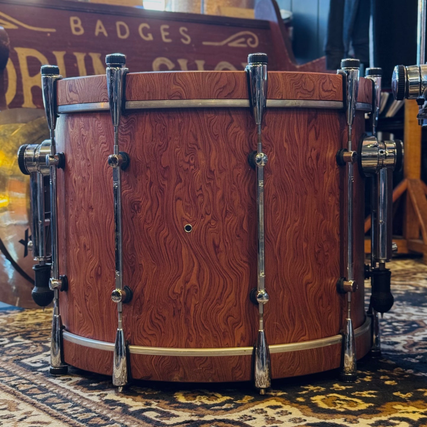 USED 1990's Sonor Designer Series Birch Drum Set in African Bubinga Veneer - 16x22, 8x10, 9x12, 10x13, 16x16, 16x18