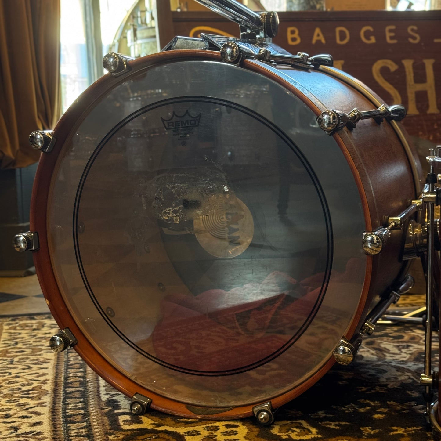 USED 1990's Sonor Designer Series Birch Drum Set in African Bubinga Veneer - 16x22, 8x10, 9x12, 10x13, 16x16, 16x18