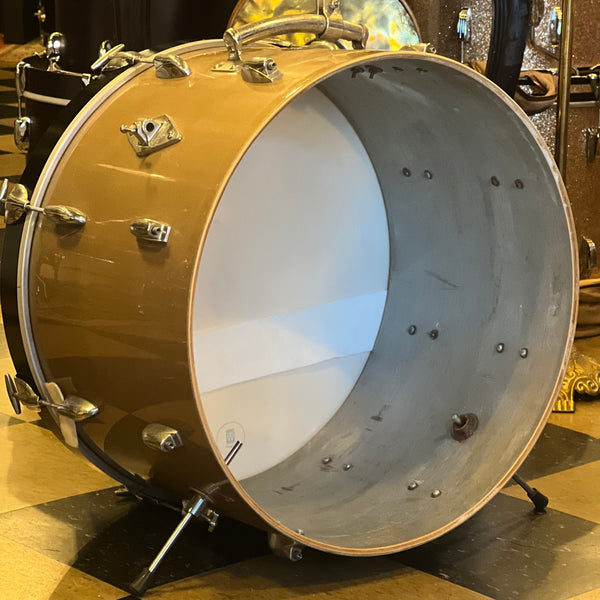 VINTAGE 1960 Gretsch Round Badge 6-ply Name Band Outfit in Refinished Copper Mist - 14x22, 9x13, 16x16, 6.5x14