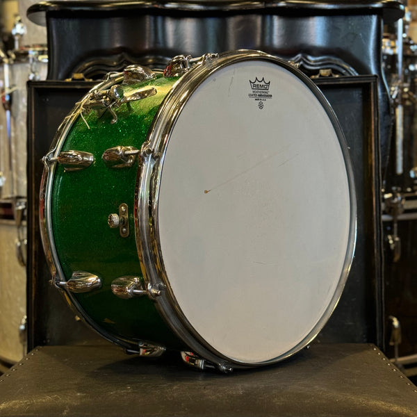 VINTAGE 1960's Slingerland 7x15 Concert King Snare Drum in Green Sparkle