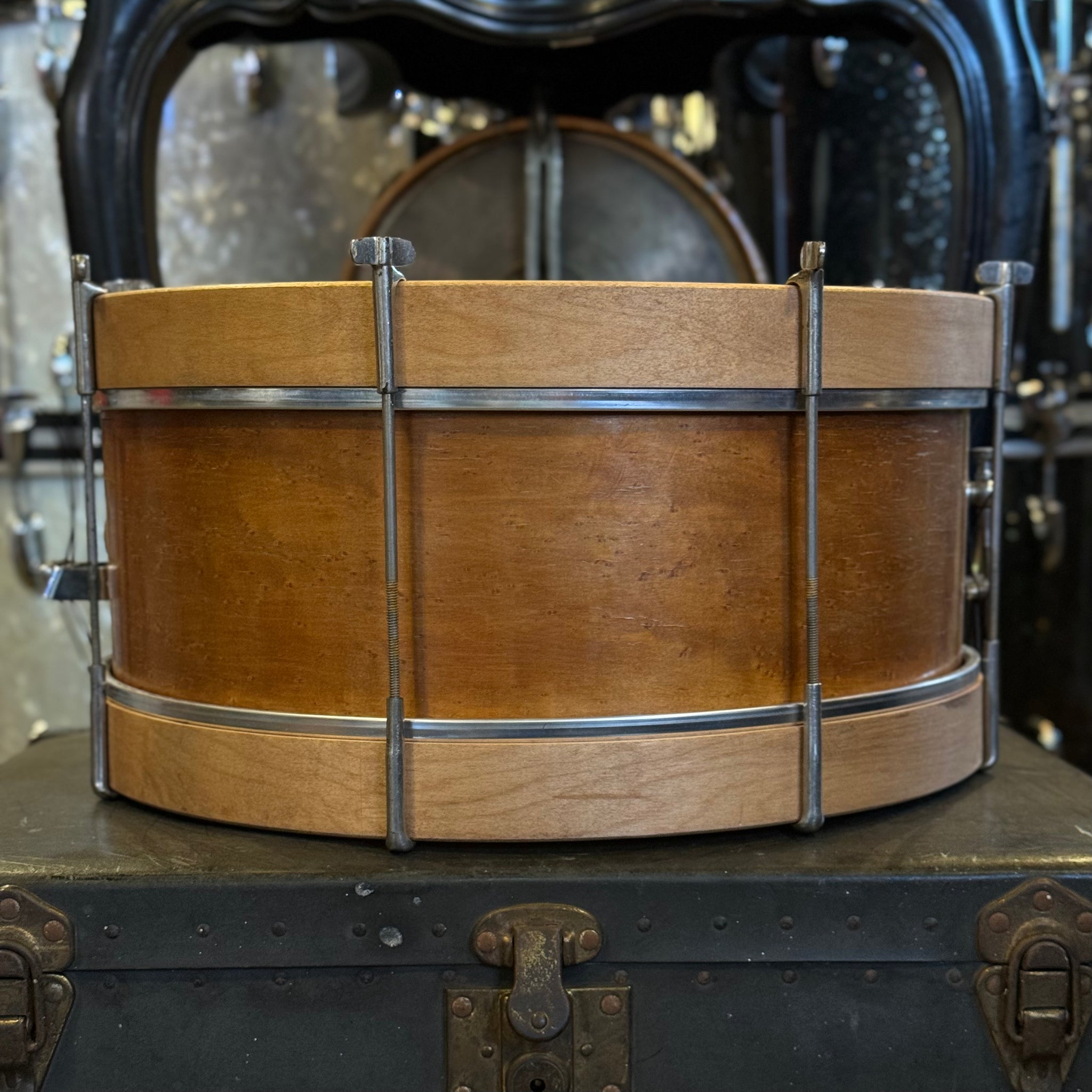 VINTAGE 1930's 6.5x16 Duplex 2ply Snare Drum w/ Wood Hoops in Satin Mahogany