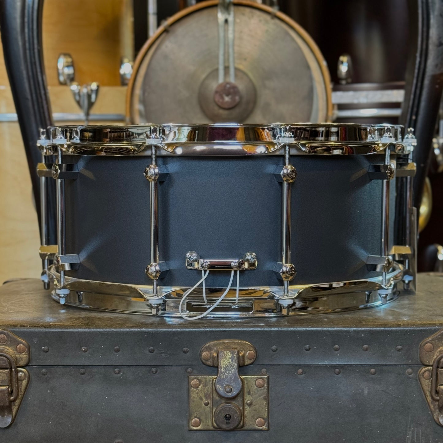 NEW Noble & Cooley 6x14 Alloy Classic Snare Drum in Black w/ Chrome HW
