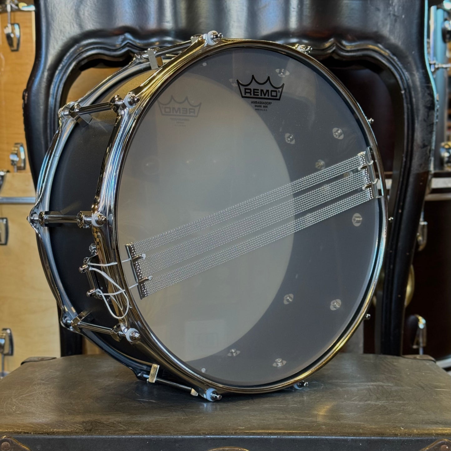 NEW Noble & Cooley 6x14 Alloy Classic Snare Drum in Black w/ Chrome HW