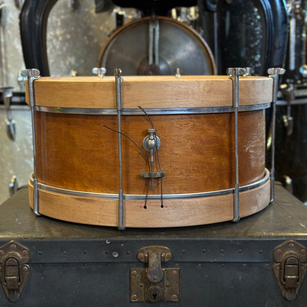 VINTAGE 1930's 6.5x16 Duplex 2ply Snare Drum w/ Wood Hoops in Satin Mahogany