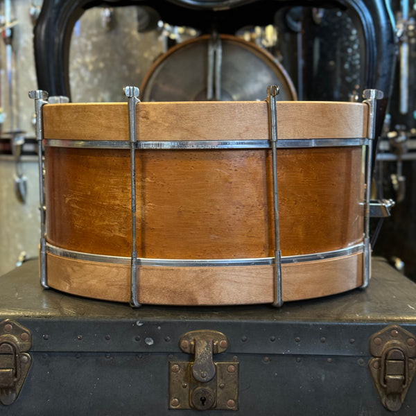 VINTAGE 1930's 6.5x16 Duplex 2ply Snare Drum w/ Wood Hoops in Satin Mahogany