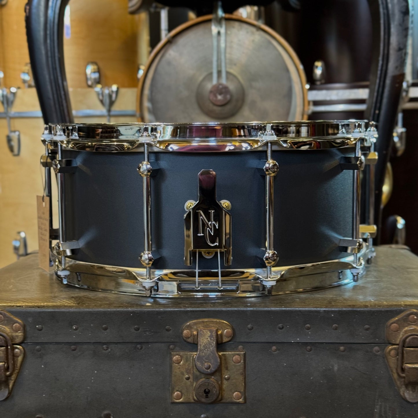 NEW Noble & Cooley 6x14 Alloy Classic Snare Drum in Black w/ Chrome HW