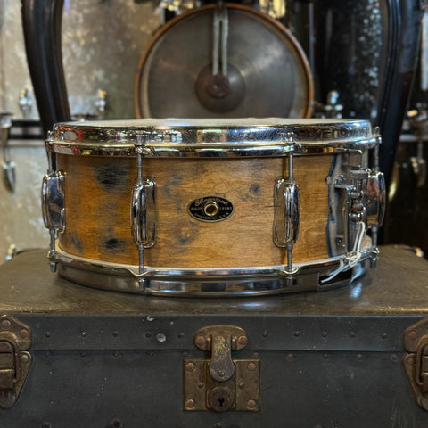 VINTAGE 1960's Slingerland 5.5x14 Artist Model Snare Drum Refinished in Natural and Black Weathered Satin