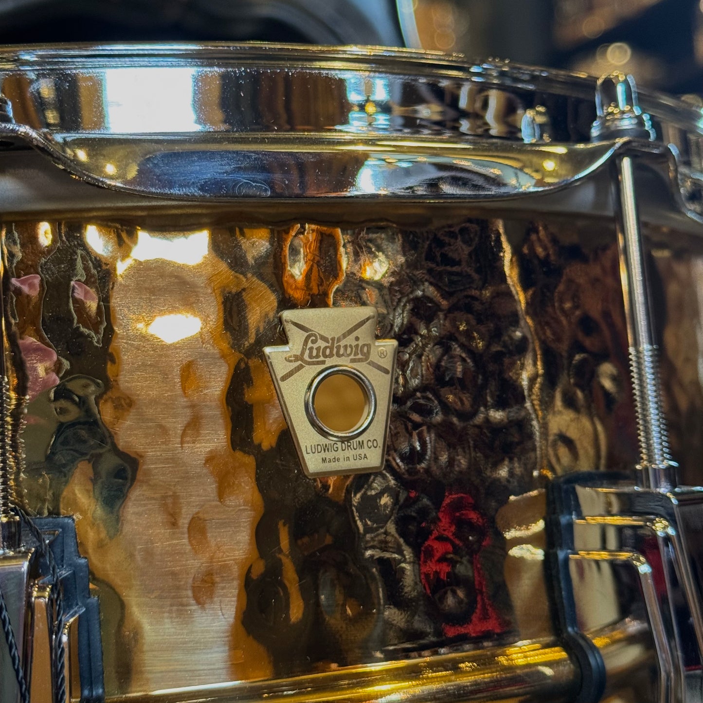 NEW Ludwig 8x14 Hammered Bronze Phonic Snare Drum w/ Imperial Lugs