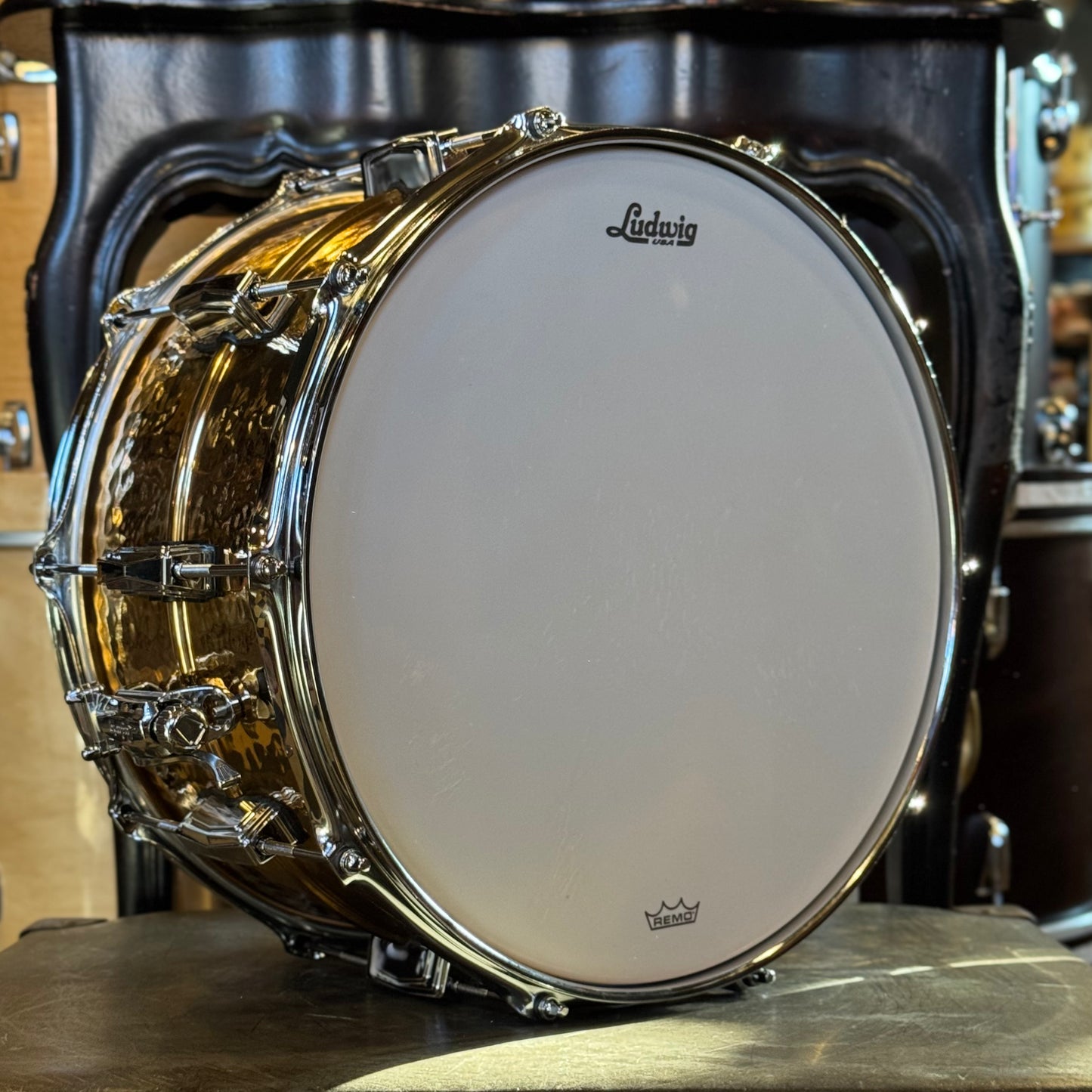 NEW Ludwig 8x14 Hammered Bronze Phonic Snare Drum w/ Imperial Lugs