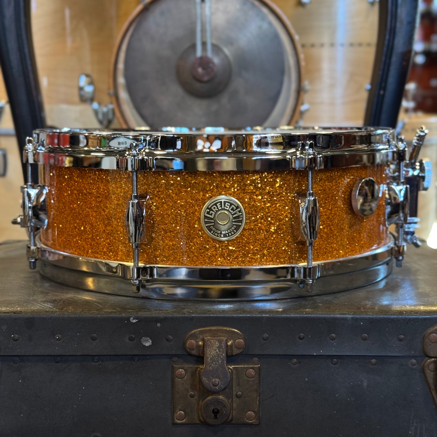 NEW Gretsch 4.5x14 USA Custom Snare Drum in Gold Glass with Tone Control & Micro Sensitive