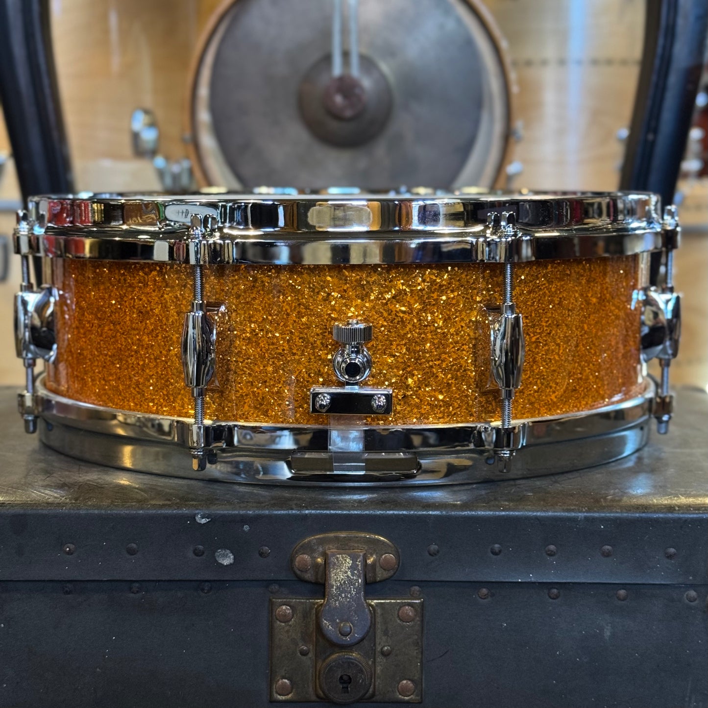 NEW Gretsch 4.5x14 USA Custom Snare Drum in Gold Glass with Tone Control & Micro Sensitive