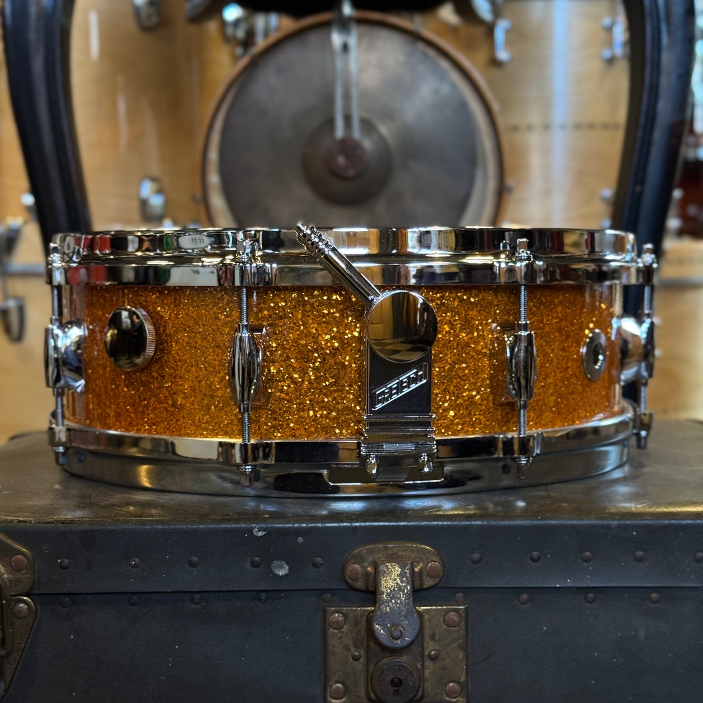 NEW Gretsch 4.5x14 USA Custom Snare Drum in Gold Glass with Tone Control & Micro Sensitive