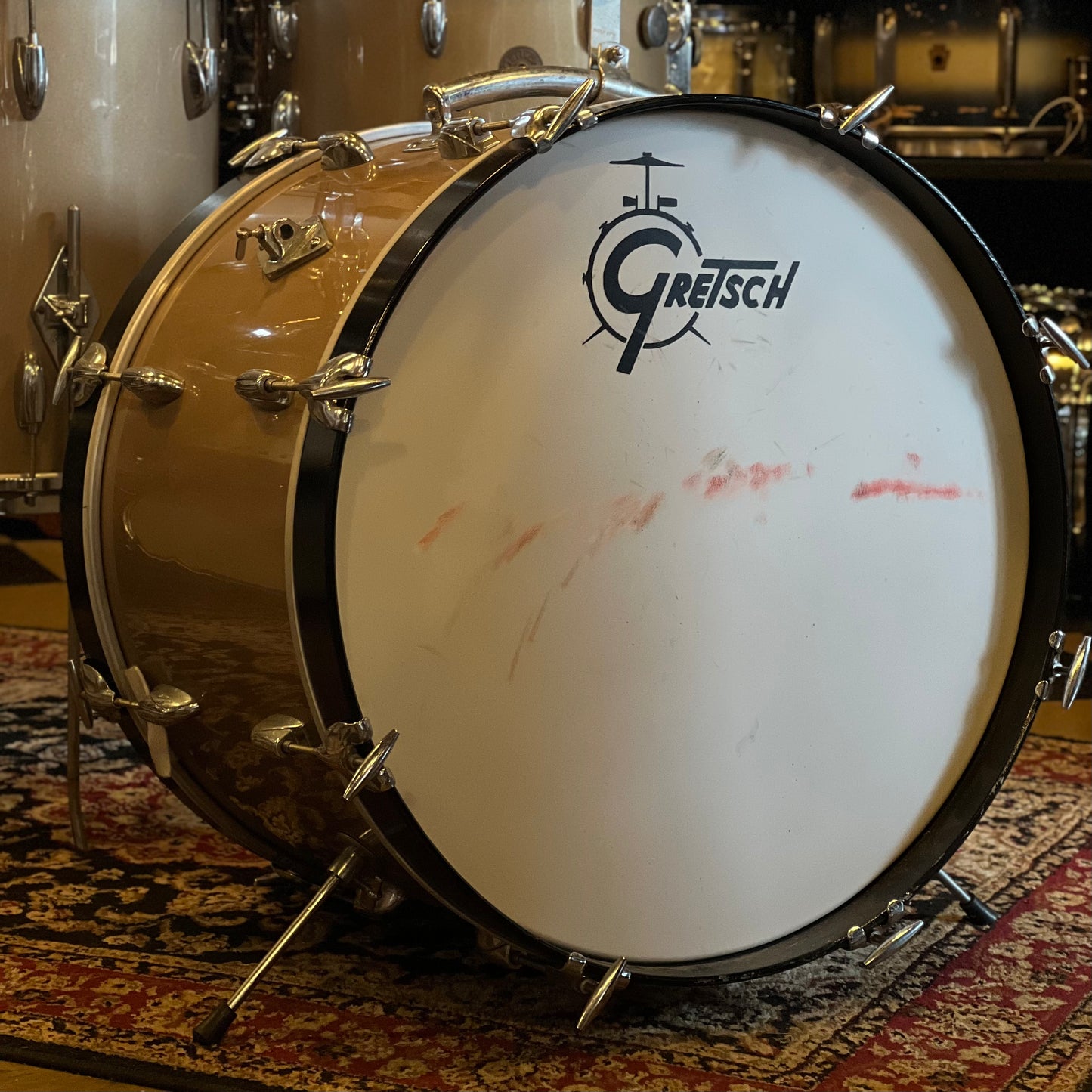 VINTAGE 1960 Gretsch Round Badge 6-ply Name Band Outfit in Refinished Copper Mist - 14x22, 9x13, 16x16, 6.5x14