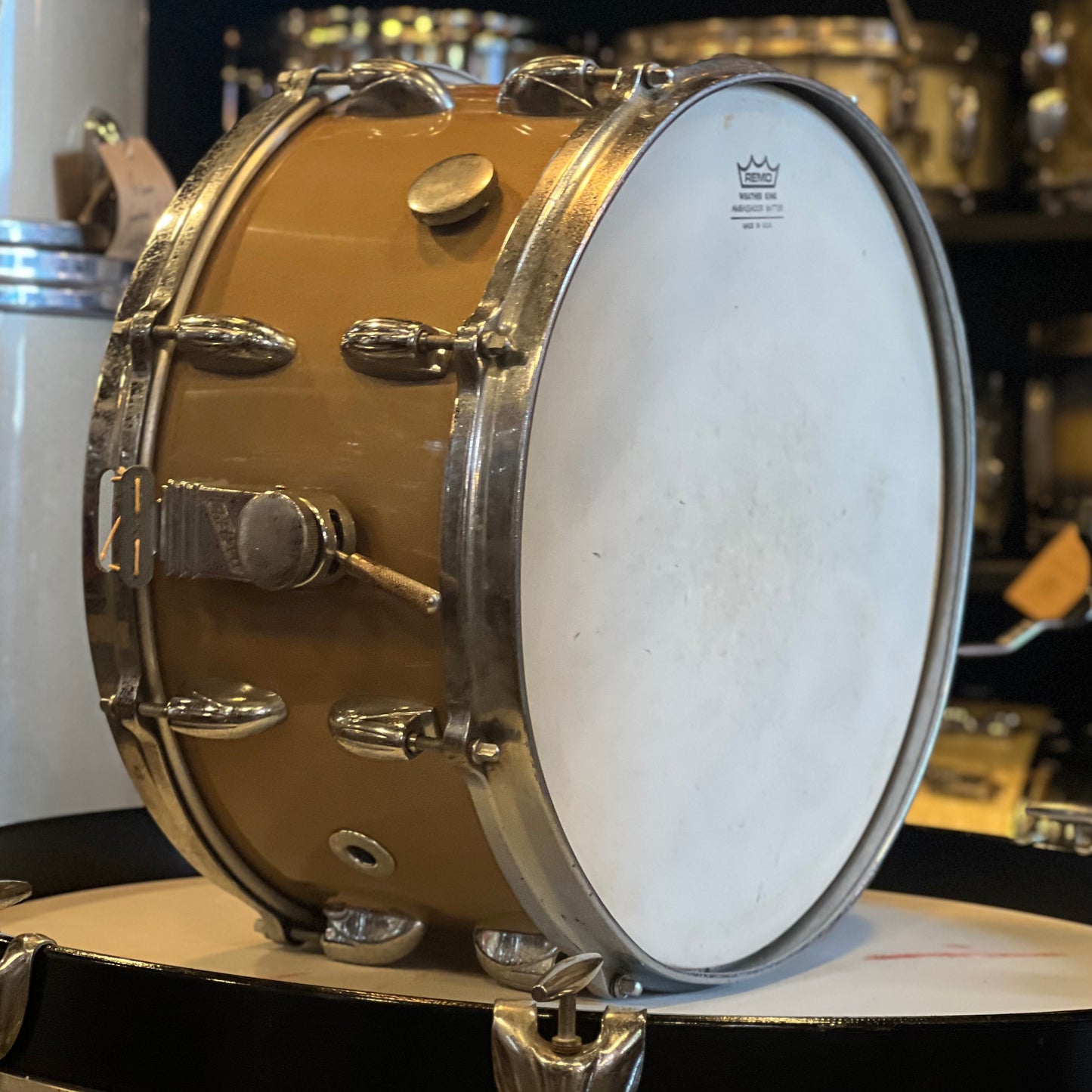 VINTAGE 1960 Gretsch Round Badge 6-ply Name Band Outfit in Refinished Copper Mist - 14x22, 9x13, 16x16, 6.5x14