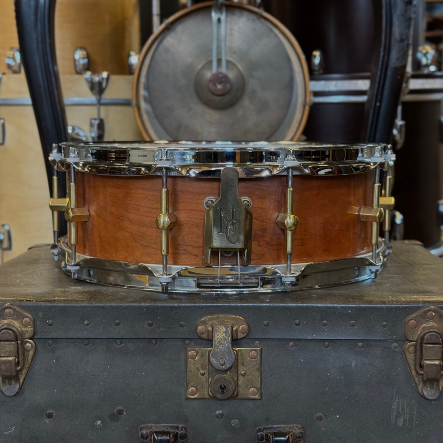 USED 2000's Noble & Cooley 5x14 Solid Shell Cherry Snare Drum in Natural Cherry