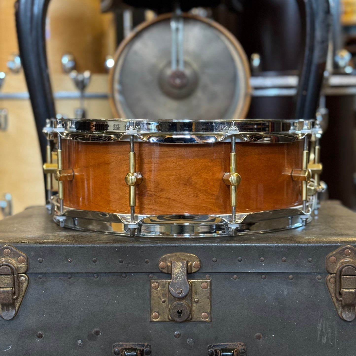 USED 2000's Noble & Cooley 5x14 Solid Shell Cherry Snare Drum in Natural Cherry