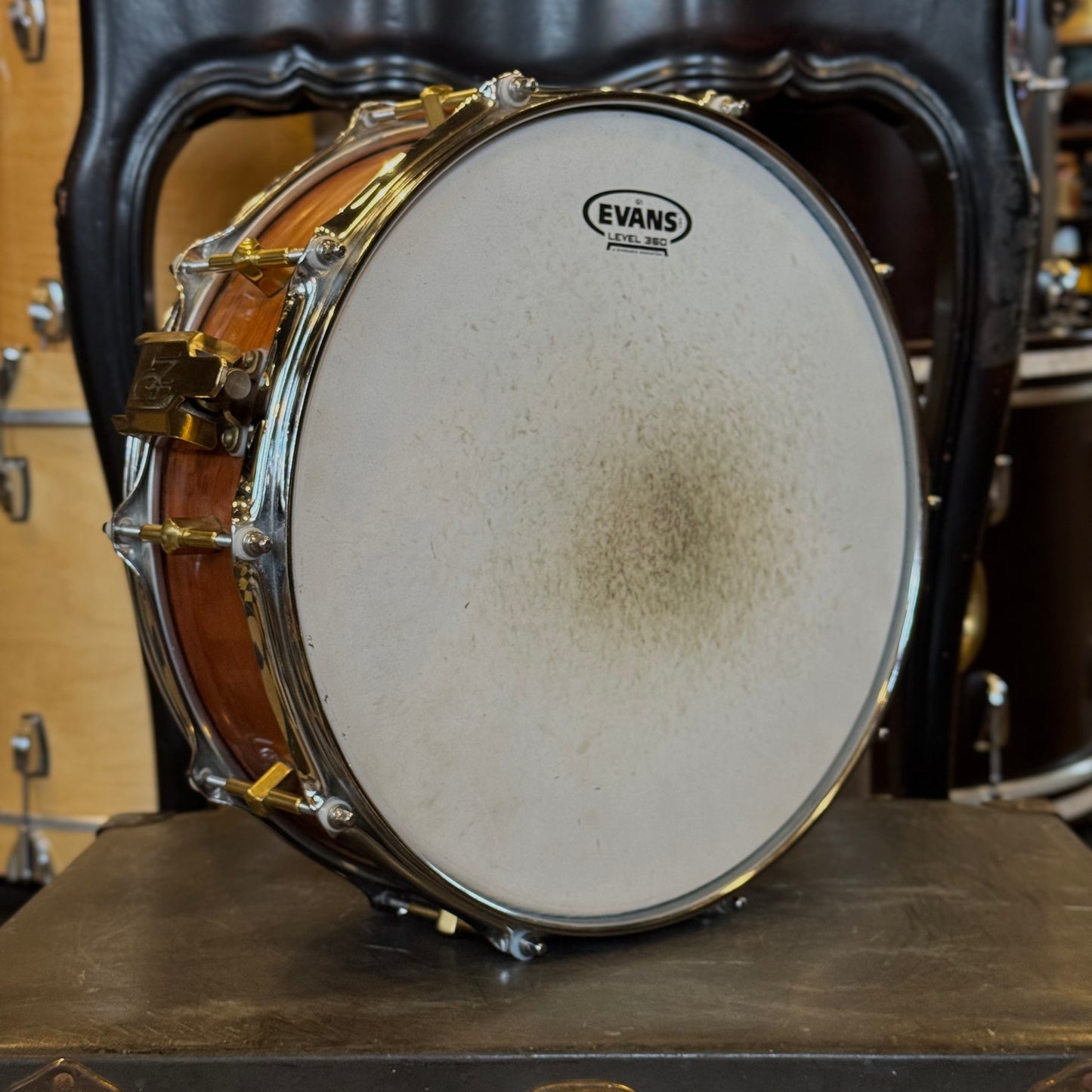 USED 2000's Noble & Cooley 5x14 Solid Shell Cherry Snare Drum in Natural Cherry