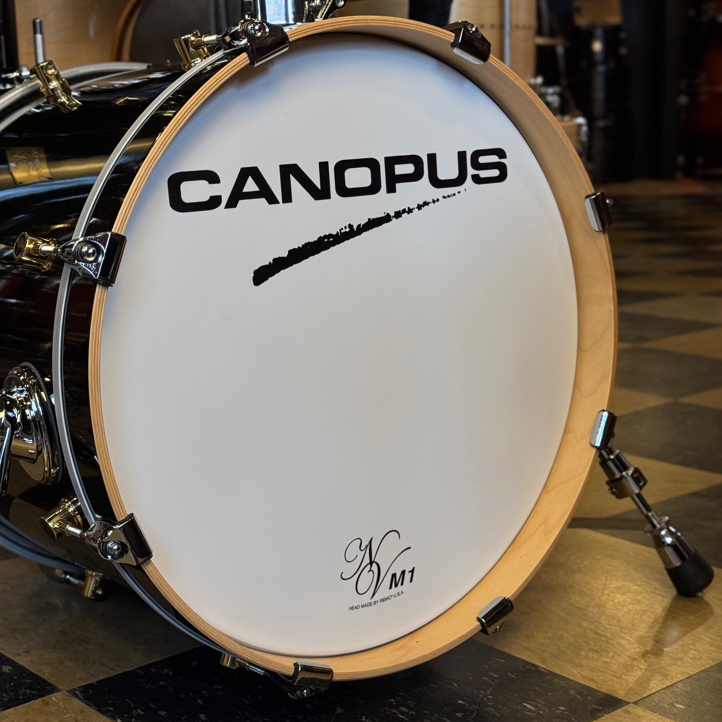 USED Canopus NV-M1 Bop Kit in Black Lacquer Gloss - 14x18, 8x12, 14x14