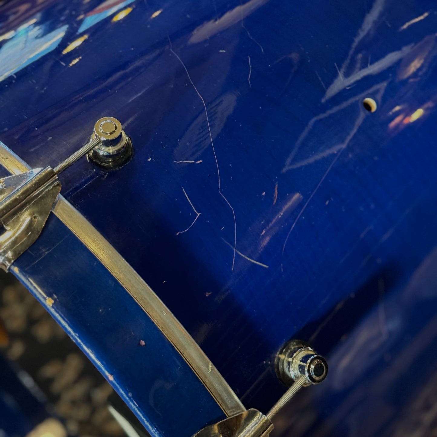 USED 1996 DW Pre-Collectors Birch Drum Set in Dark Blue Lacquer w/ Mini Turret Lugs - 18x22, 8x10, 9x12, 10x14, 12x16