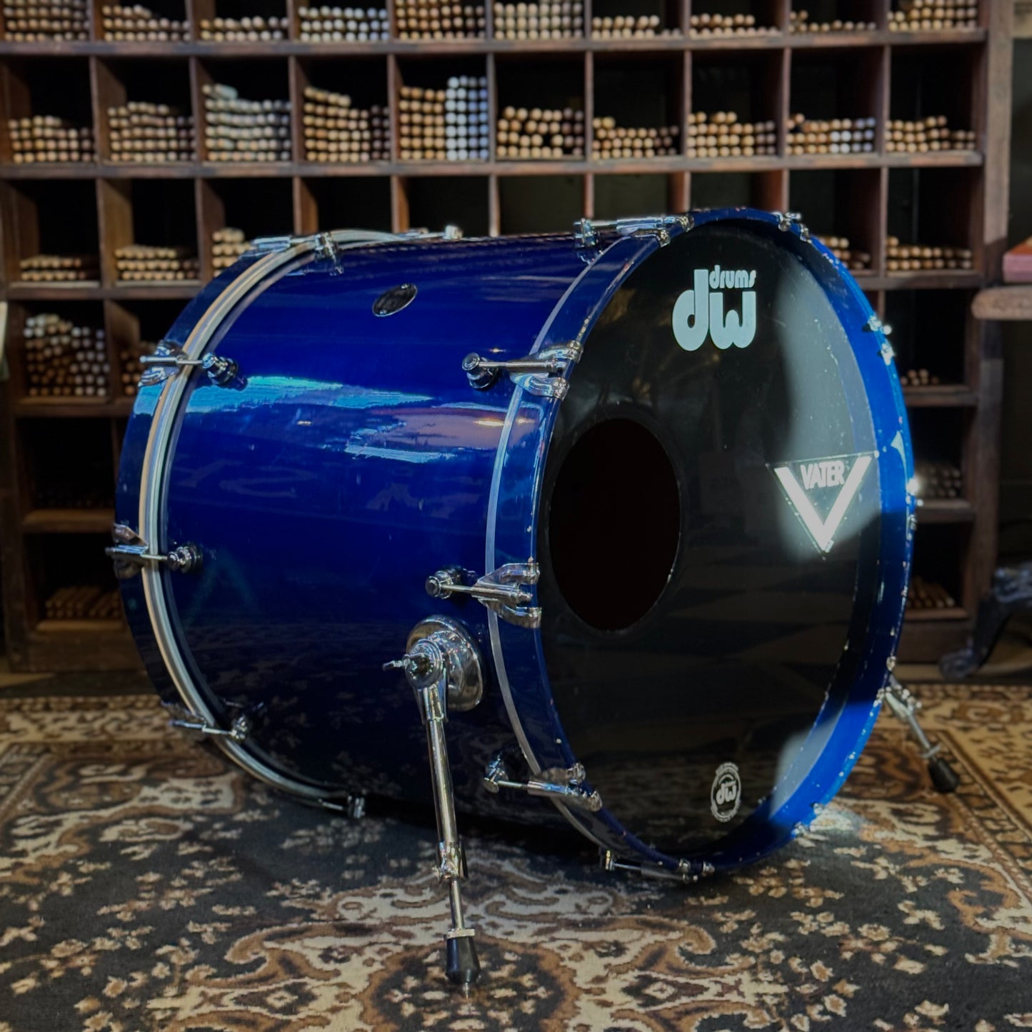 USED 1996 DW Pre-Collectors Birch Drum Set in Dark Blue Lacquer w/ Mini Turret Lugs - 18x22, 8x10, 9x12, 10x14, 12x16