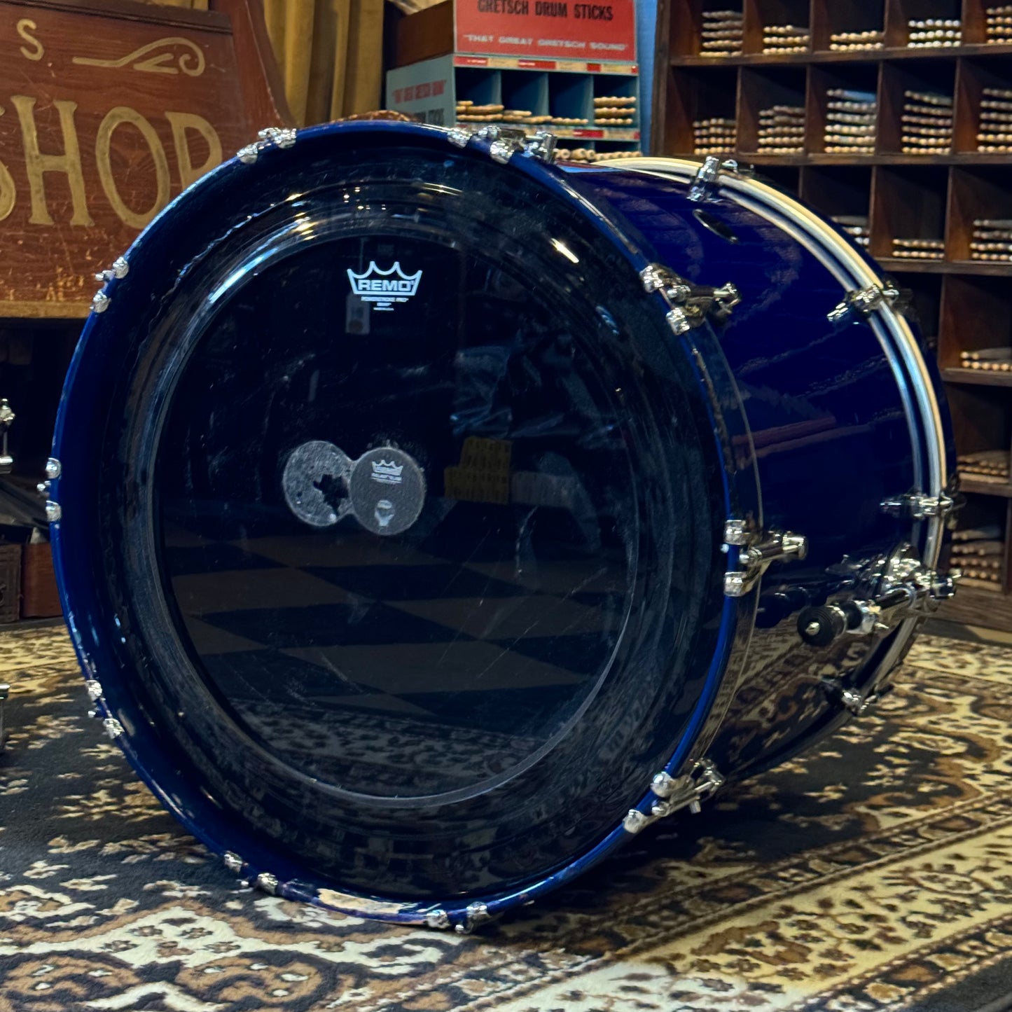 USED 1996 DW Pre-Collectors Birch Drum Set in Dark Blue Lacquer w/ Mini Turret Lugs - 18x22, 8x10, 9x12, 10x14, 12x16