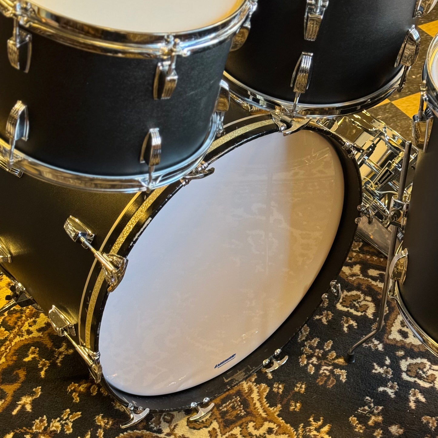 VINTAGE 1970's Ludwig Hollywood Outfit in Black Panther w/ LM400 Supraphonic - 14x22, 8x12, 9x13, 16x16, 5x14